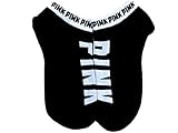 Victoria's Secret PINK No Show Socks One Size Black PINK logo