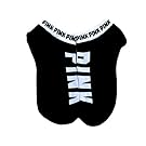 Victoria's Secret PINK No Show Socks One Size Black PINK logo