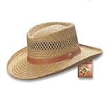 Dorfman Pacific Gambler Kangaroo Badge Straw Hat