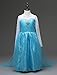 FE4 Disney Frozen Inspired Elsa Costume Dress Sky Blue 4-10 (5/6 (120CM))