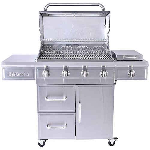 3 Embers 4Burner Dual Fuel Propane Gas Grill with Radiant Embers