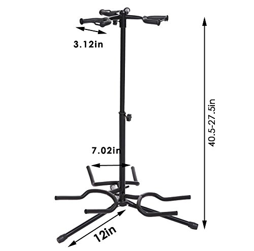 Sailnovo Triple Guitar Stand Tripod Adjustable Multiple Guitar Stand for Acoustic Guitar Classic Guitar Electric Guitar