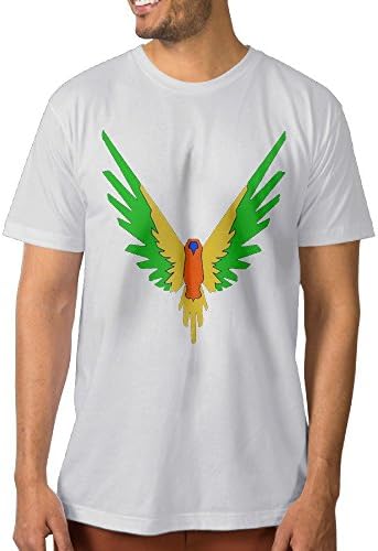 Maverick Logo T Shirt,Logan Paul Logang YouTube Mens Crew Neck T-Shirts Parrot Logo shirt (L, White01)