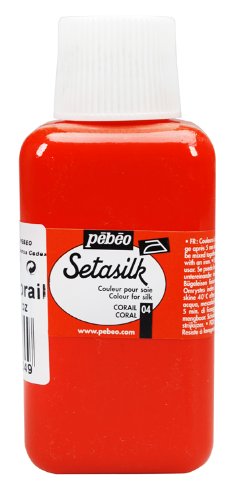 Pebeo Setasilk Silk Painting 250-Milliliter Bottle, Coral