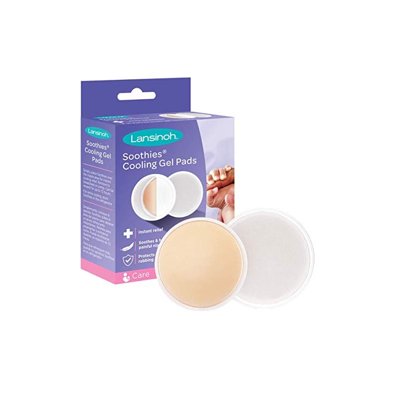 Lansinoh Soothies Cooling Gel Pads, 2 Count, Breastfeeding Essentials, Provides Cooling Relief for Sore Nipples