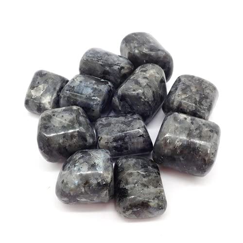 Jet International Energized Larvikite Tumbled Stone 100 Grams A++ Approx. 0.75" to 1"inch High Grade Healing Metaphysical Crystal Therapy Booklet Image is JUST A Reference
