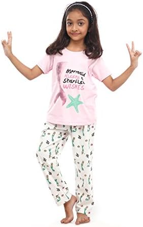 Girls' Mermaid Kisses Cotton Pyjama Set