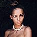 Iumer Shell Choker Necklace Cowrie Hawaiian Shell Bead Necklace Beach Choker,Beige