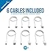 SABRENT [6-Pack 22AWG Premium 1ft Micro USB Cables High Speed USB 2.0 A Male to Micro B Sync and Charge Cables [White] (CB-M61W)