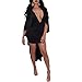 Kafiloe Womens Sexy Batwing Sleeve Cape Deep V Neck Party Bodycon Short Mini Dress Clubwear Plus Size