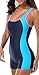 CharmLeaks Women's BoyLeg Splicing One Piece Sports Swimsuit