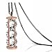 Merdia Gorgeous Three Clear Created Crystal Hourglass Pendant w/Long Black Tone Sweater Chain Necklace 29.5