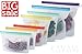 Reusable Silicone Food Bag Silicone Bags Reusable Sandwich Bags Lunch Bag Containers Eco-Friendly Storage Bags Sous Vide Freezer Microwave Dishwasher Safe Leakproof Stand Up Airtight Seal