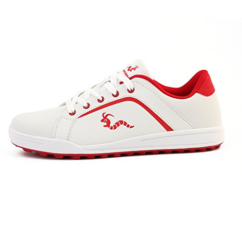 Woodworm Golf Surge V3 Mens Waterproof Golf Shoes White/Red Size 9.5