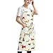 Aiden Brothers 100% Cotton Canvas Apron, Dog Print Kitchen Chef's Aprons with Adjustable Straps, Cross Back for Home, Artist, Crafting, Restaurant (27