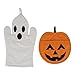 DII Halloween Cooking & Baking Collection Kitchen Accessories, Potholder & Oven Mitt Set, Ghost & Pumpkin, 2 Piece