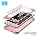 ORETECH Designed for iPhone 6S Plus Case, iPhone 6 Plus Case with [2 x Tempered Glass Screen Protector] 360° Full Body Hard PC Soft TPU Silicone Cover for iPhone 6 Plus/6s Plus - 5.5'' Rosegold