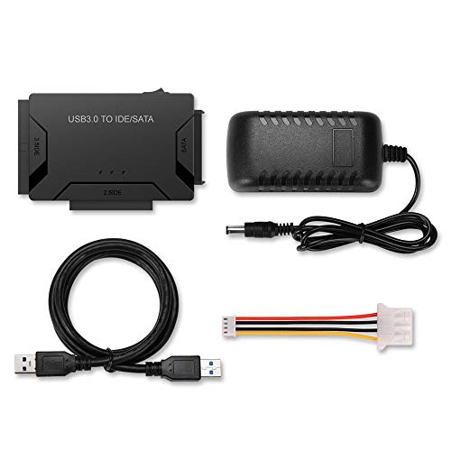 USB to SATA IDE HDD Adapter - USB 3.0 Cable to 2.5" 3.5" SATA IDE Hard Drive for Windows 10/8.1/8/ 7/Vista/XP, Mac OS, Support 5TB