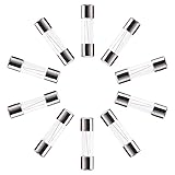 Hosaire 10 Packs BP/GMA-5A 5 Amp Glass Fast Acting Cartridge Fuse, 250V Carded Fits Christmas-style Light Duty Extension Cords