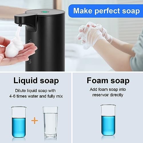 LAOPAO Soap Dispenser Automatic Stainless Steel Soap Dispenser Electric Soap Dispenser IPX5 Waterproof USB-C Charging with Infrared Motion Sensor for Kitchen and Bathroom