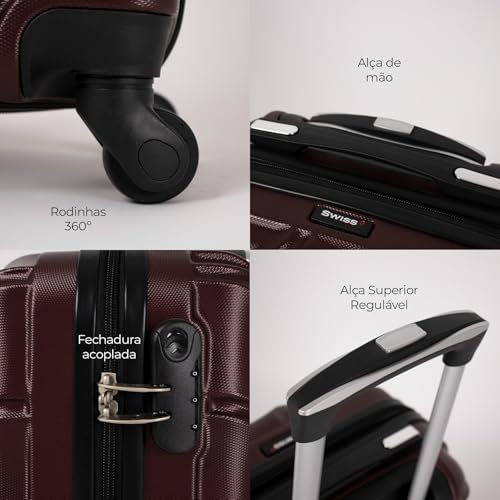 Mala de bordo 10kg Pequena Havana Swiss Move Vinho