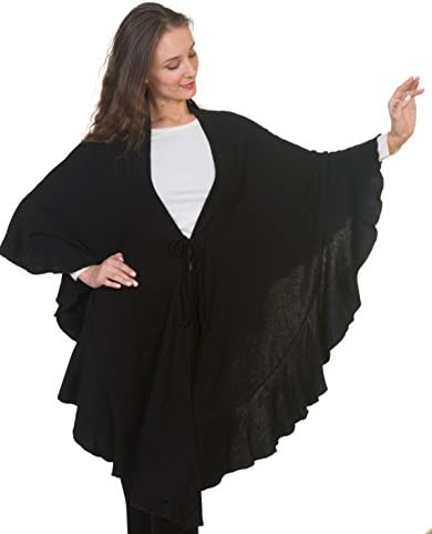 Daisy Knitted Womens Fashion Trendy Long Batwing Cardigan Poncho Cape
