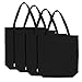 Augbunny 100% Cotton Canvas Shopping Tote Bag Grocery Bag 4-pack