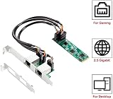 Sujhyrty M.2 Dual 2.5G Ethernet NIC 2Port RJ45 2500Mbps RTL8125B Gaming Card view 3