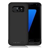 Galaxy S7 Edge Battery Case 5000mAh ,HETP Portable Charging Case for Samsung Galaxy S7 Edge Rechargeable Extended Battery Pack for S7 Edge Protective Backup Power Bank - Black