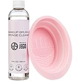 JEGO Makeup Brush Cleaner Solution - Sponge Cleaner - Make Up Brush Liquid Cleanser - Hypoallergenic & Plant-Based Solution R
