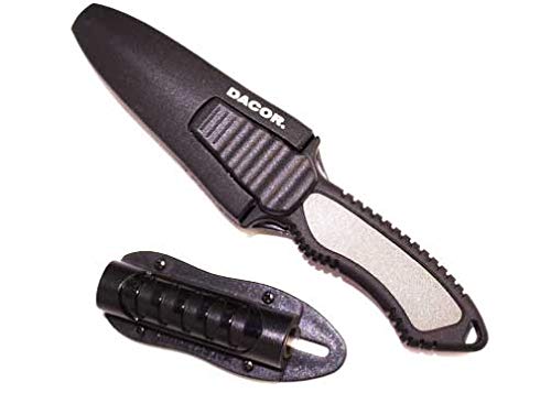 Dacor BCD Knife Belt with Hose Mount 304 Stainless Steel Blade Camping Scuba Diving Freediving Will Not Rust