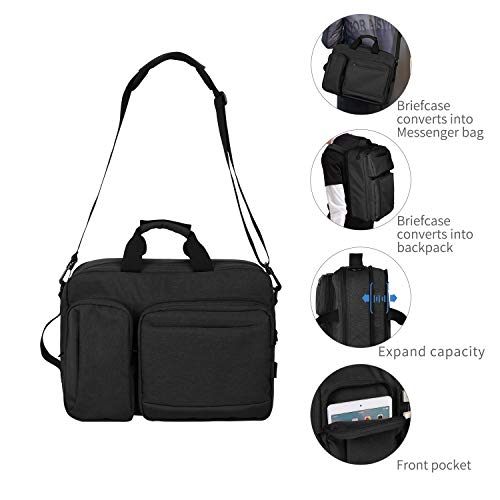 Zpoint X1 Large Briefcase & Backpack Convertible Hybrid, Fits 17” Laptop, Water-resistant Business Traveling Shoulder Bag for Men/Women, (Plus 2\