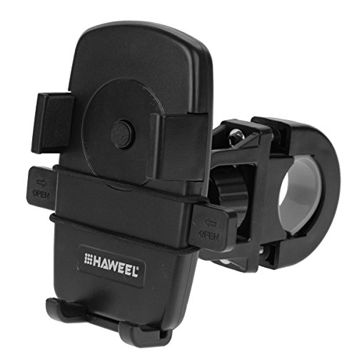 Bicycle Phone Mount, HAWEEL Slide-Proof Potable Bike Phone Mount with Universal Cradle for iPhone Samsung HTC Smartphones GPS and Other Compatible Devices.