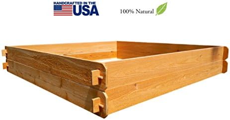 Timberlane Gardens Raised Bed Kit Large Double Deep (Two 6x6) Western Red Cedar with Mortise and Tenon Joinery 6 Feet x 6 Feet