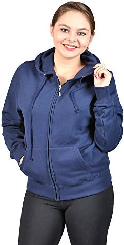 Cest Toi Junior Plus Size Hooded Fleece Inside Jacket (X-Large, Blue)