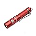 UltraTac K18 High Lumen EDC Flashlight for Ladies, AAA Battery, Stainless Steel Side Switch, Support 10440 Rechargeable Battery (Red)