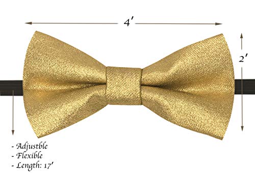 CD Kids, Toddlers Suspender and Bow Tie Set, Adjustable Set and Colors for Boys and Girls (Metallic Gold)