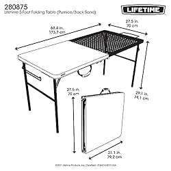 Lifetime Folding Tailgate Table with Grill