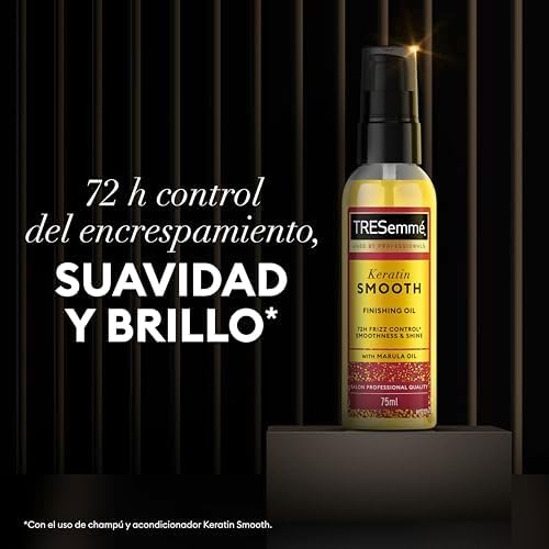 Keratin Smooth Aceite Nutritivo, Cabello Liso, Pelo Brillante y Suave, Acción Anti Frizz Hasta 72 Horas, con Queratina Hidrolizada y Aceite de Marula, 2x 75 ml