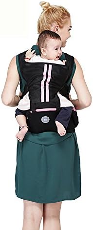 Baby Carrier Breathable Mesh Organic Cotton Infant Hipseat Carrier (Black &amp; Pink)