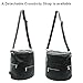 miss fong Mini Diaper Bag Leather, Small Diaper Bag with In bag organizer, Insulated Pocket and Shoulder Strap(Black)