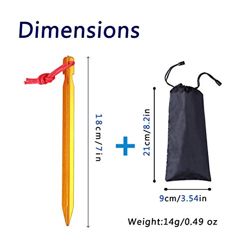 Lvgowyd 12Pcs 7075 Aluminum Tent Stakes with Reflective Rope - Nail Lightweight Tent Pegs for Camping Trip, Hiking and Gardening - Thumbnail 2