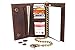Men's Biker's Rusty Brown Leather Long Tri-fold Chain Wallet Crazy Horse 312 RFID Signal Blocking Checkbook