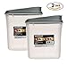 2 Plastic Containers & Lids 2-Piece Set 54oz Cereal Grain Dispenser Dry Food Storage & Organizer BPA Free