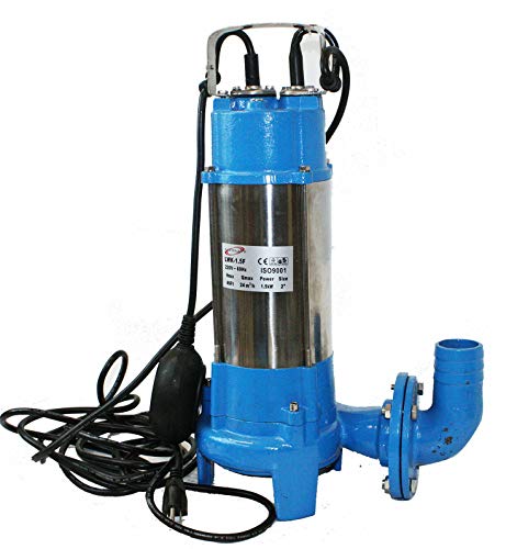 9TRADING 2HP Submersible Trash Sewage Ejector Drain Sump Water Pump Plumbing 136GPM 220V