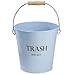 iDesign - 865 Pail Metal Round Wastebasket, Garbage Trash Can for Bathroom, Bedroom, Home Office, Kitchen, Patio, Dorm, College, Set of 1, Light Blue