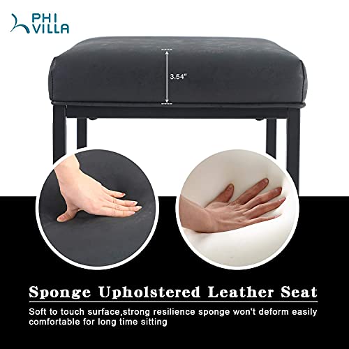 PHI VILLA Bar Stools Set of 2 Counter Height,30 Inches Leather Counter