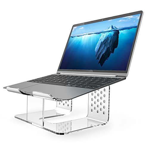 VANKVIN Acrylic Laptop Stand Clear Laptop Stand for Desk Ergonomic