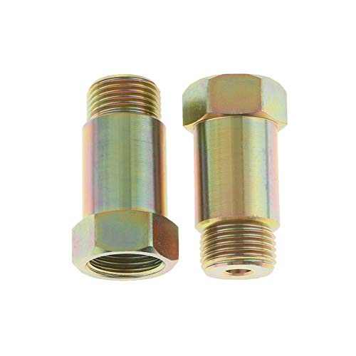 Universal O2 Sensor Spacer Adapter Isolator Extender Straight CEL Fix Kit for Exhaust Systems with M18 x 1.5 Sensor Holes (Pack of 2)