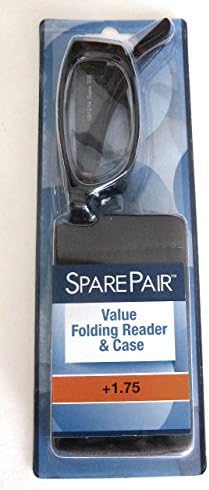 Spare Pair Folding Eyeglasses Reading Glasses &amp; Case Tortoise Foster Grant +1.75